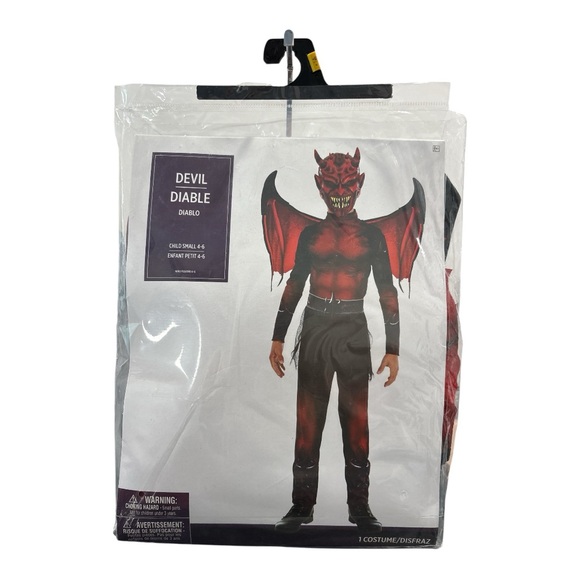 NWT Devil Halloween Child Costume Small 4-6 Monster Horned Demon Scary Horror - Picture 4 of 5